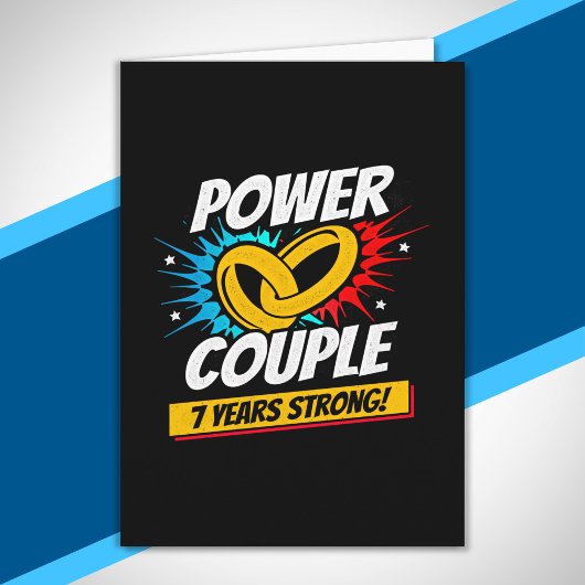 Carte 7e Anniversaire de Mariage Couples Mariés 7 Ans Fo