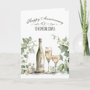 Carte 7e anniversaire de mariage Wine and Ivy