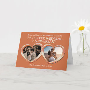 Carte 7e anniversaire du mariage de cuivre photo actuell