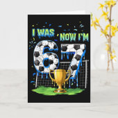 Carte 7e anniversaire Enfants Drôle de football J'avais  (Fleur jaune)