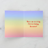 Carte 7e anniversaire — Fun Cake & Candle, avec un nom p (Intérieur)