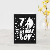 Carte 7e anniversaire Garçon Hockey sur glace Enfants 7  (Fleur jaune)