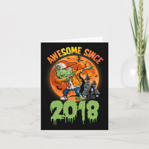 Carte 7e anniversaire Halloween Dabbing Zombie Awesome S