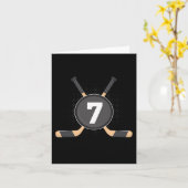 Carte 7e anniversaire Hockey sur glace 7 ans Anniversair (Fleur jaune)