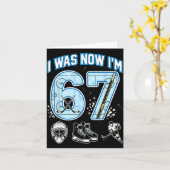 Carte 7e anniversaire J'avais 6 ans Je suis 7 Six Sept 6 (Fleur jaune)