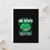 Carte 7e anniversaire Jeu vidéo garçon niveau 7 déverrou (Devant/Arrière en situation)