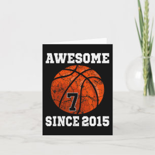 Carte 7e anniversaire Joueur de basket-ball 7 ans Vintag