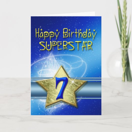 Carte 7e anniversaire pour Superstar (Devant)
