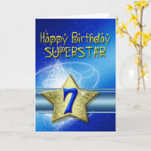 Carte 7e anniversaire pour Superstar (Fleur jaune)