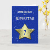 Carte 7e anniversaire pour une superstar (Fleur jaune)