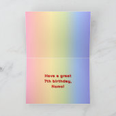 Carte 7e anniversaire : Rainbow Text, Custom Photos & Na (Intérieur)