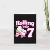 Carte 7e anniversaire Roller Skate 7 ans (Devant)