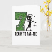 Carte 7e Birthday Poison Golf Player 7 Year Old Boy (Fleur jaune)