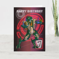 7e Joyeux anniversaire avec un guerrier robotique