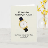 Carte 7e Montre-poignet Mariage (Fleur jaune)
