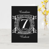 Carte 7ème anniversaire de mariage laine cuivre (Fleur jaune)