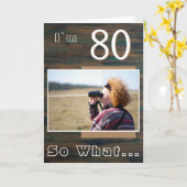 Carte 80 alors ce que Rustic Wood amusant 80e anniversai (Fleur jaune)