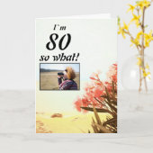 Carte 80 alors What Oleander Floral 80th Birthday Photo (Fleur jaune)