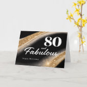 Carte 80 and Fabulous Black Gold 80th Birthday (Fleur jaune)