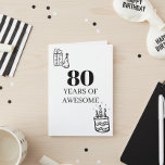 Carte 80 ans de 80e anniversaire extraordinaire<br><div class="desc">Cette conception peut être personnalisée en choisissant l'option Modifier la conception. Vous pouvez également transférer sur d'autres objets. Contactez-moi à l'adresse colorflowcreations@gmail.com ou utilisez l'option conversation en haut de la page si vous souhaitez avoir cette conception sur un autre produit ou avez besoin d'aide. Voir d'autres de mes dessins ou...</div>
