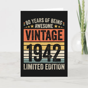 Carte 80 Ans d'être Génial Vintage 1942