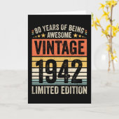 Carte 80 Ans D'Être Vintage 1942 (Fleur jaune)