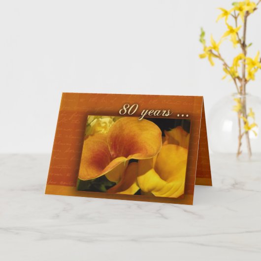 Carte 80 ans et décompte (Fleur jaune)