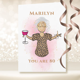 Carte 80 ans et fabuleux Anniversaire 80 ans d'une Afro-