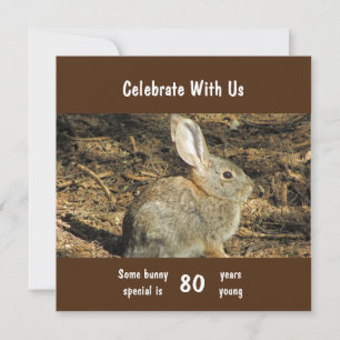 Carte 80 Ans Jeune lapin adorable Photo 80e Anniversaire