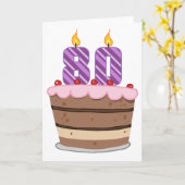 Carte 80 ans sur le gâteau d'anniversaire (Fleur jaune)