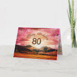 Carte 80 birthday, Sunset over the mountains<br><div class="desc">A beautiful sunset over the mountains. Customize this card in any way you choose.</div>
