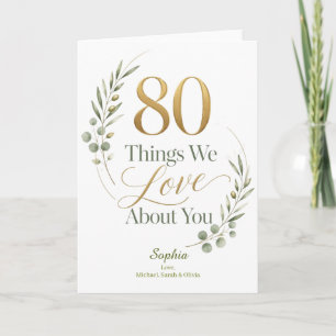 Carte 80 choses personnalisées que nous aimons de vous