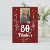 Carte 80 et fabuleux Foliage Rouge 80e anniversaire Phot (Debout devant)