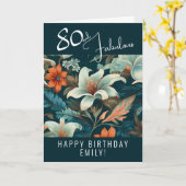Carte 80 et Fabulous Motif Anniversaire (Fleur jaune)