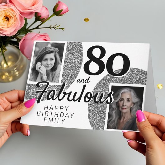 Carte 80 et Fabulous Silver Parties scintillant 2 Photo