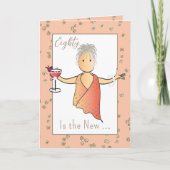 Carte 80 Fabuleux dessin féminin drôle 80e anniversaire (Devant)