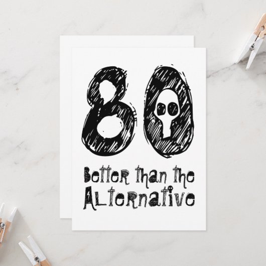 Carte 80 Meilleure que l'alternative 80e anniversaire dr (Devant/Arrière en situation)