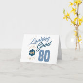 Carte 80e anniversaire A l'air bon (Fleur jaune)
