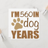 Carte 80e anniversaire année de chien (Devant/Arrière en situation)