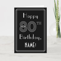 80e anniversaire : Art Déco Style # 80 & Nom perso