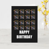 Carte 80e anniversaire avec bougies (Fleur jaune)