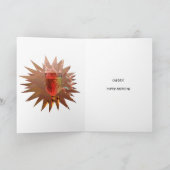 Carte 80e anniversaire avec vin et bougies (Intérieur)