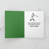 Carte 80e Anniversaire Baseball En Herbe Verte (Intérieur)
