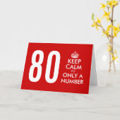 Carte 80e anniversaire | Calme c'est seulement un  (Fleur jaune)