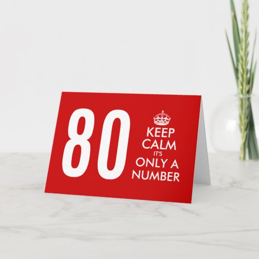 Carte 80e anniversaire | Calme c'est seulement un  (Devant)
