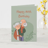 Carte 80e anniversaire de Funny Golden Years (Fleur jaune)