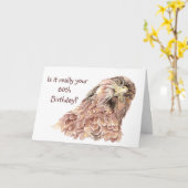 Carte 80e anniversaire de Funny Insulting Cute Curious B (Fleur jaune)