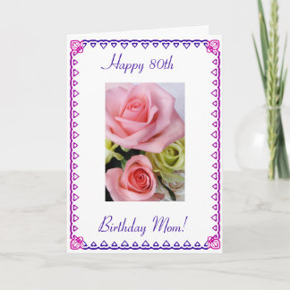 Carte 80e anniversaire de maman