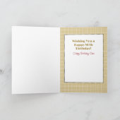 Carte 80e anniversaire Ethnic Homme Cartoon Red Wine Cut (Intérieur)