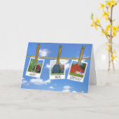 Carte 80e Anniversaire Granges Et Captures De Tracteurs (Fleur jaune)